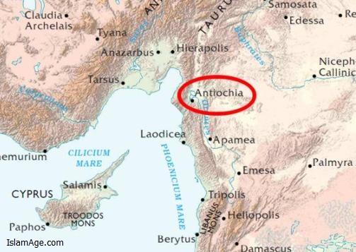 موقعیت شهر انطاکیه واقع در جنوب ترکیه امروزی